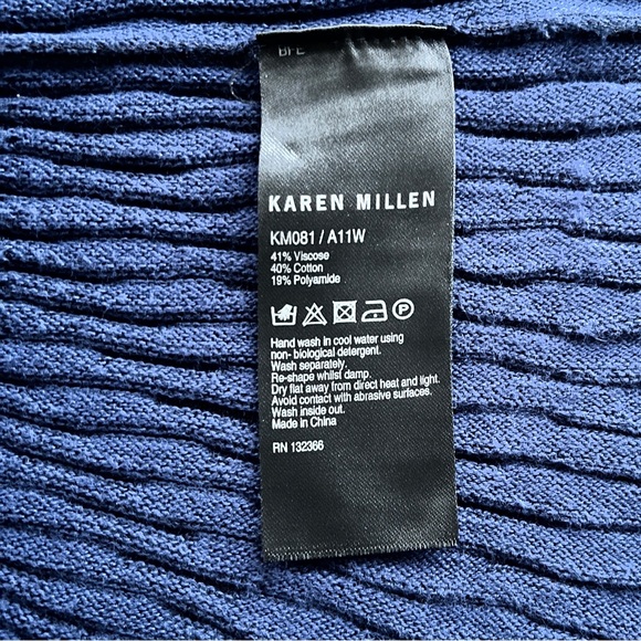 Karen Millen Cocktail Ribbed Knit Stretch Sheath Fitted Dress Size 3 US M - Picture 9 of 9